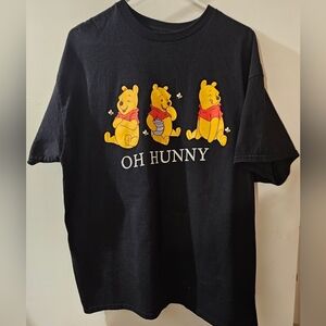 Disney Black T‑Shirt with Yellow Winnie the Pooh Oh Hunny Graphic